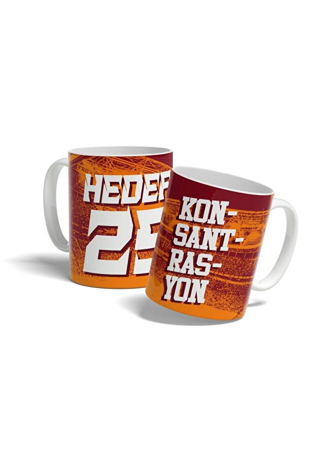 25 Designed Yellow Red Target - CONCENTRATION Printed Mug - 1