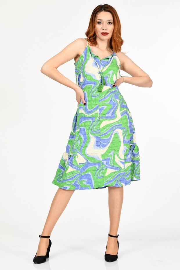 فستان طويل بحمالات - 1