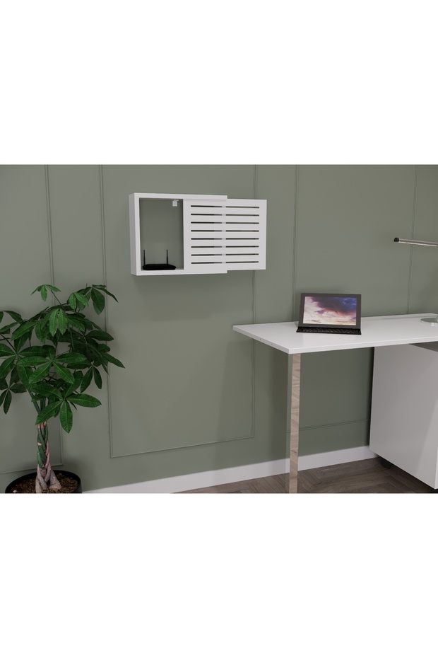 Modem Kutusu Izgaralı Modem Kutusu Saklama Gizleme Desenli Modem Saklama Kutusu - 3