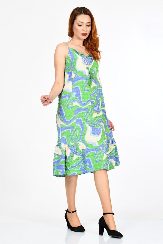 فستان طويل بحمالات - 6