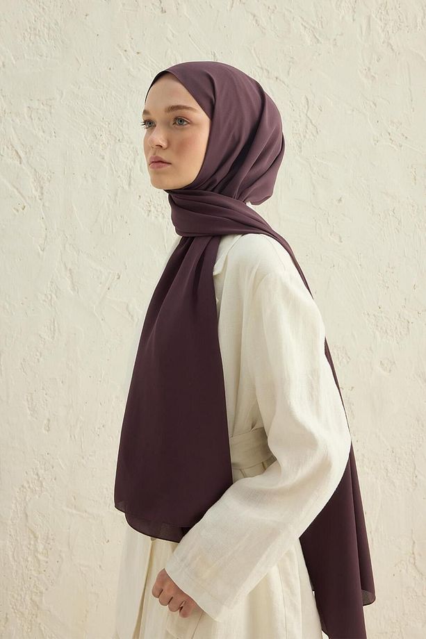 Daily Krep Şal Patlıcan  Moru - 4