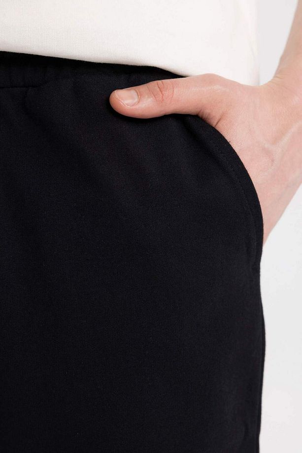 Regular Fit Beli Bağcıklı Pamuklu Şort - 7