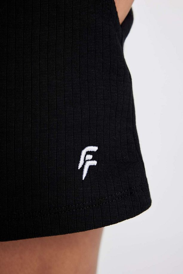 Fit Standart Fit Sporcu Kısa Paça Ribana Şort A9919ax23hs - 5
