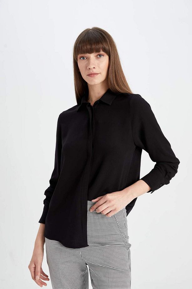 Regular Fit Uzun Kollu Basic Gömlek Z6472az23au - 4