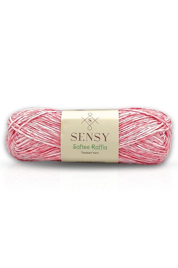 Premium Softee Raffia Yumuşak Ebruli Rafya İp Çok Renkli Kağıt İp El Örgü İpi Pembe Batik - 1