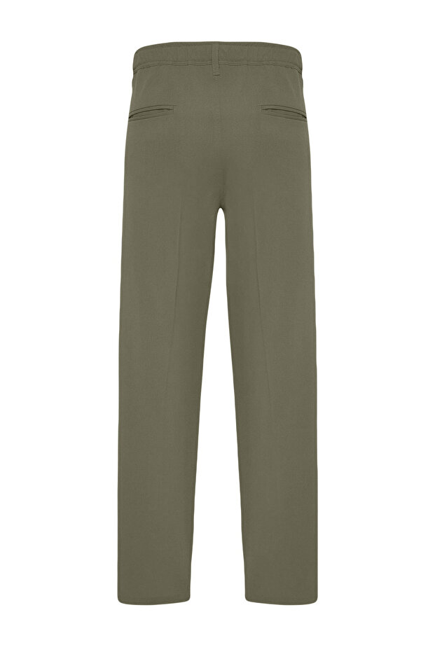 Haki Pileli Klasik Baggy Fit Kumaş Pantolon TMNSS24PL00024 - 8