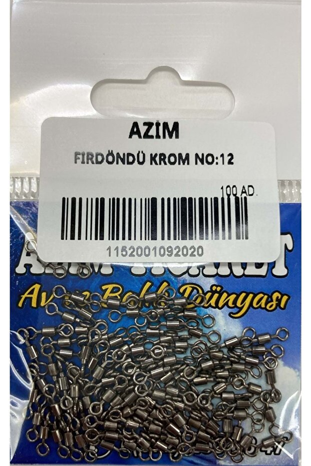 Azim Fırdöndü Krom No:12 9mm Askılı Poşet --- --- 100ad. Krom 1 Pşt. - 1