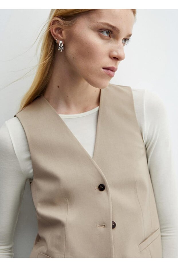 Düğmeli takım yelek - 5