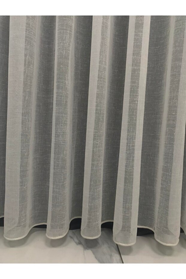Bamboo Linen Foldet - Luxury Tulle Curtain, 1/3 Tight Pleat