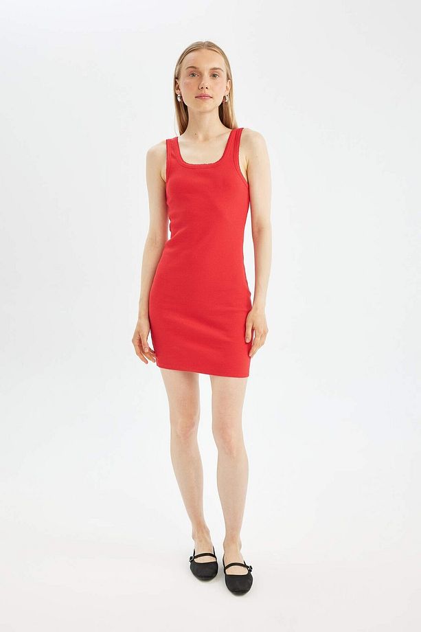 Coool Bodycon Basic Kolsuz Fitilli Kaşkorse Mini Elbise A0732ax23sm - 1