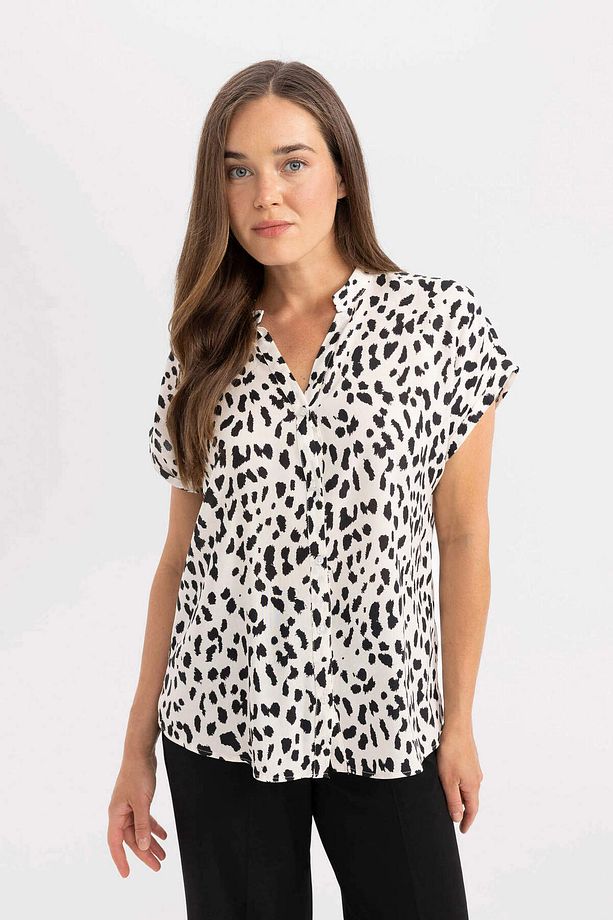 Regular Fit Bisiklet Yaka Kısa Kollu Gömlek I6173az23sm - 3