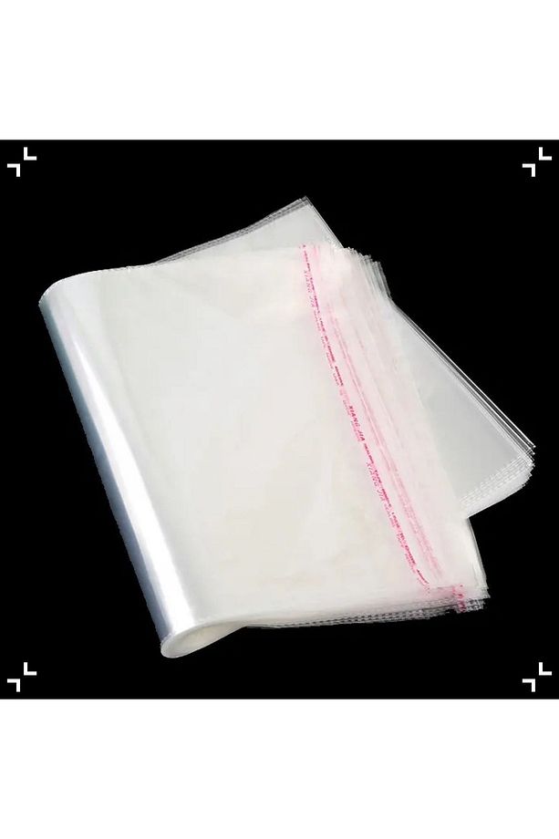 15x30 Yapışkanlı Poşet, Şeffaf Jelatin, Bantlı Poşet, Çeyiz Poşeti ,50 Adet - 3