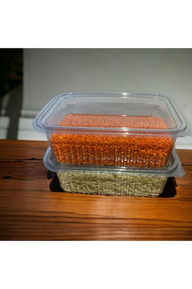Plastik Sızdırmaz Kap 1000 Gr Cc Kullan At Tek Kullanımlık Plastik Kapaklı Kase 10 Adet - 4
