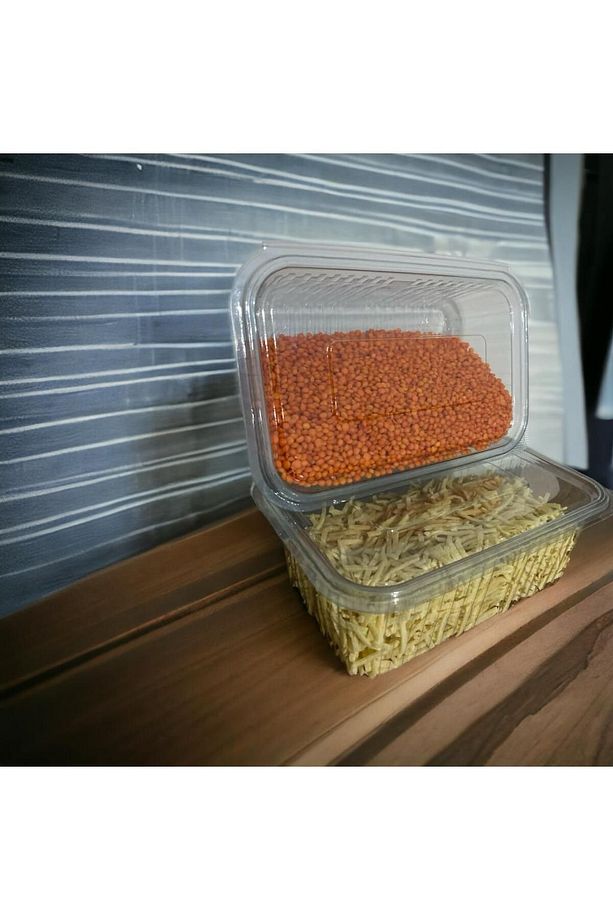 Plastik Sızdırmaz Kap 1000 Gr Cc Kullan At Tek Kullanımlık Plastik Kapaklı Kase 10 Adet - 2