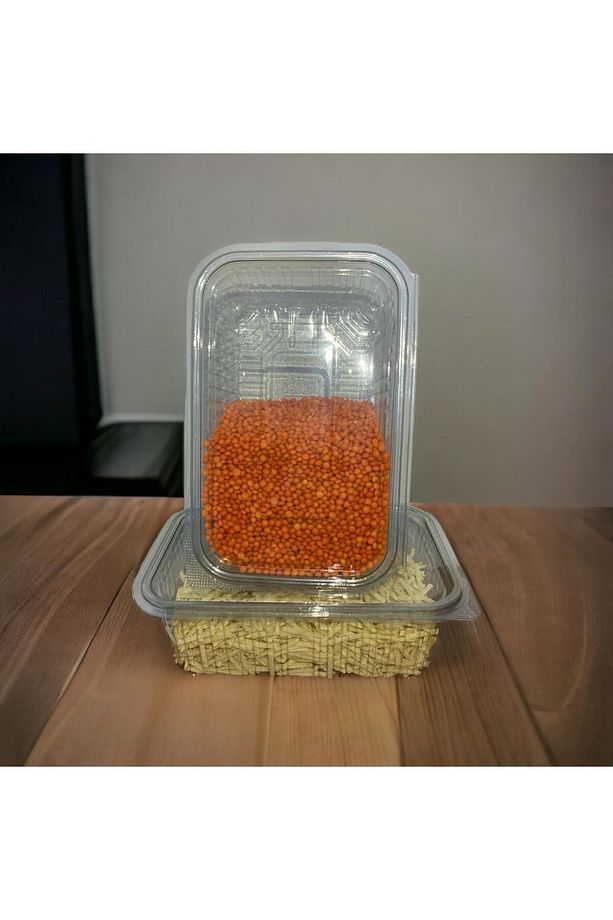 Plastik Sızdırmaz Kap 1000 Gr Cc Kullan At Tek Kullanımlık Plastik Kapaklı Kase 10 Adet - 5