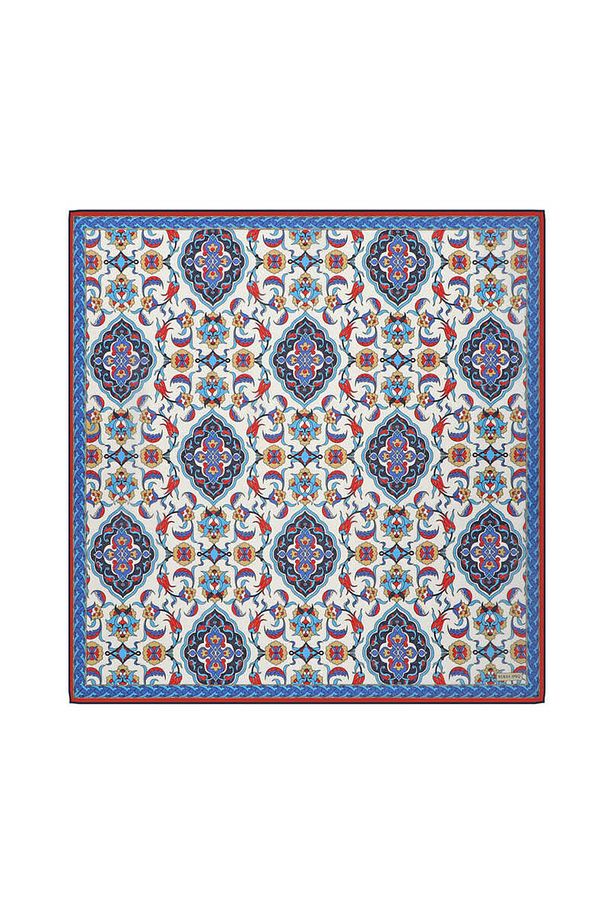 Kırmızı Çini Desen Soft Eşarp - 1