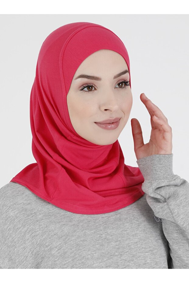Plain Sports Hijab - Premium Athletic Athlete-Ready Comfortable Hijab Sport Hijab Bonnet - Fuchsia