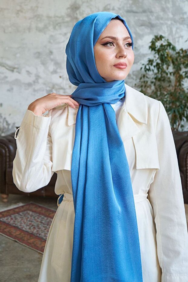 Shiny Textured Textured Evening Chiffon Shawl 185 x 70 - Shawl2315