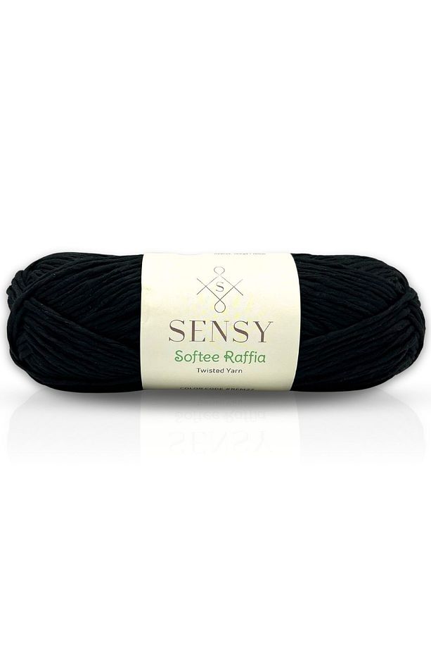 Premium Softee Raffia Yumuşak Rafya İpi Kağıt İpi El Örgü İpi Hobi İpi Supla İpi Çanta İpi Siyah - 1