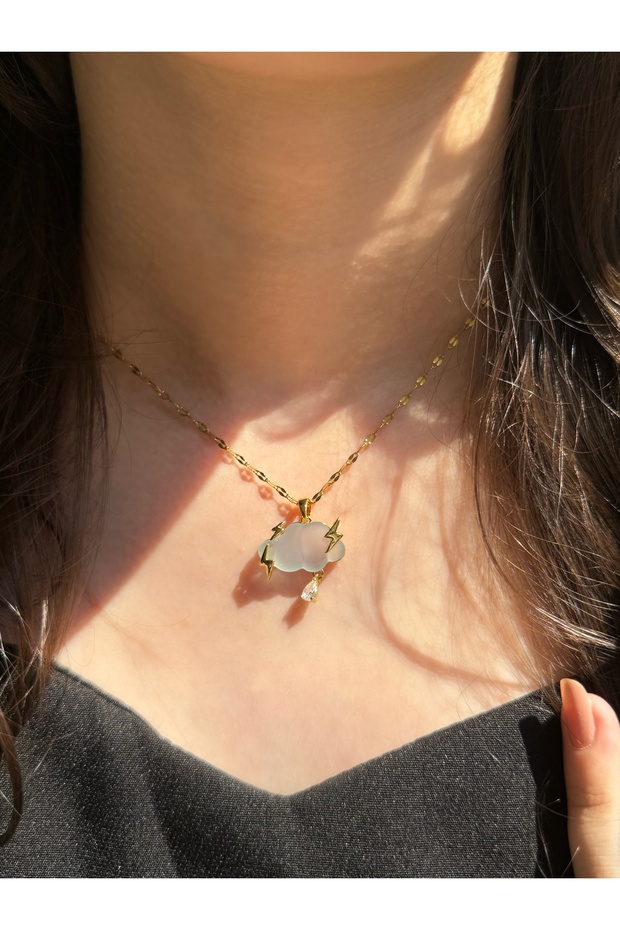 Steel Rain Cloud Necklace