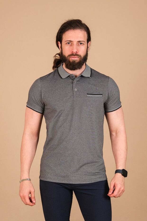 Men's Oxford Pike Flato Pocket Collar Detailed T-shirt
