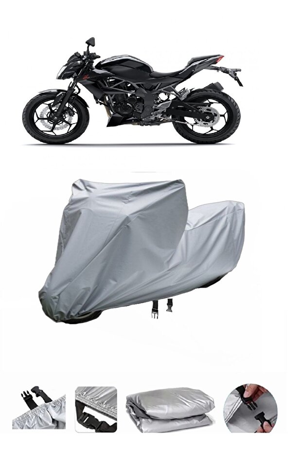 The Kawasaki Z 250SL motorcycle cover is not compatible with the rear Bag .
