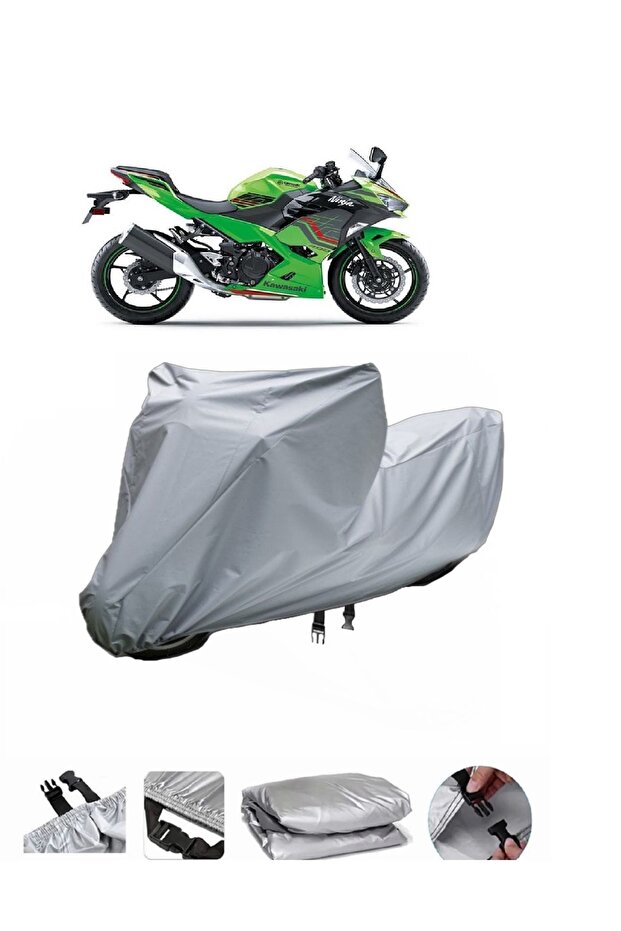 This motorcycle cover is not compatible with the rear Bag of the Kawasaki Ninja 400.