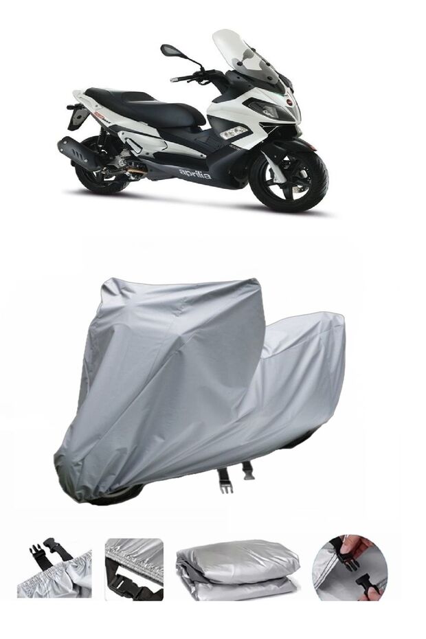The Aprilia SR Max 300 IE Motorcycle Cover is not compatible with the rear Bag .