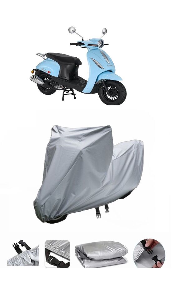 The Kanuni Trodon XS 50 Motorcycle Cover is not compatible with the rear Bag .
