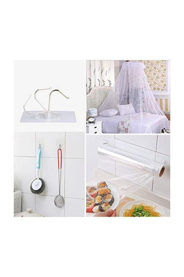 Askı Askılık 10 Adet Güçlü Şeffaf Duvar Askısı Askılığı Yapışkan Vantuz Kanca Mutfak Banyo Aksesuar - 3