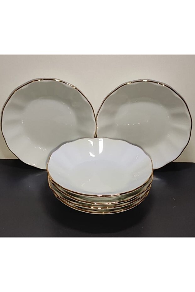 Porcelain 12 cm Gold Gilding 12-Piece Tea Plate Set