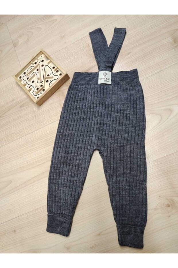 Askılı Fitilli Triko Tayt - 1