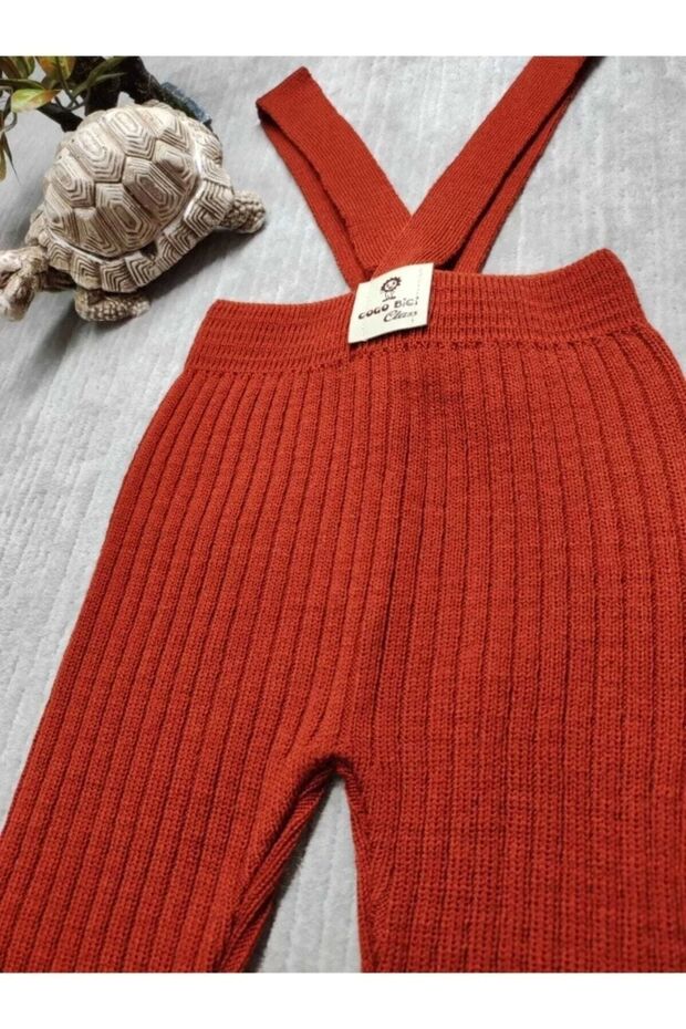 Askılı Fitilli Triko Tayt - 3