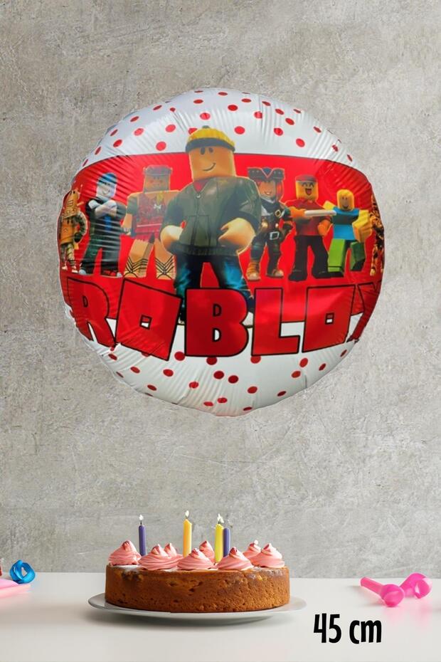 بالون روبلوكس أحمر مستدير من الفويل - 3