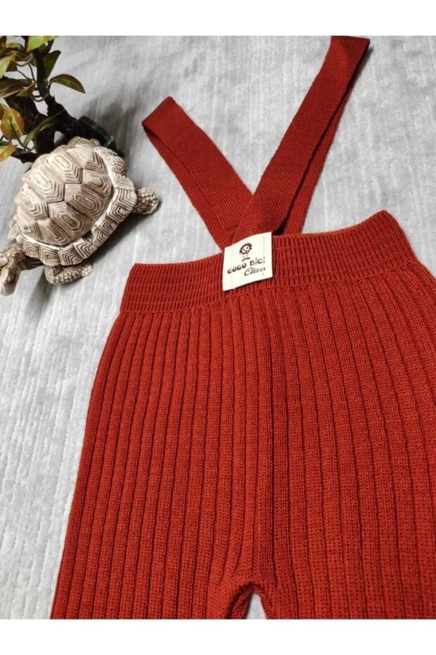 Askılı Fitilli Triko Tayt - 2