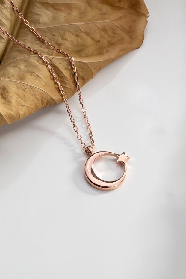 Ay Yıldız Gümüş Kolye - 1