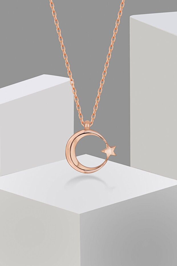 Ay Yıldız Gümüş Kolye - 4