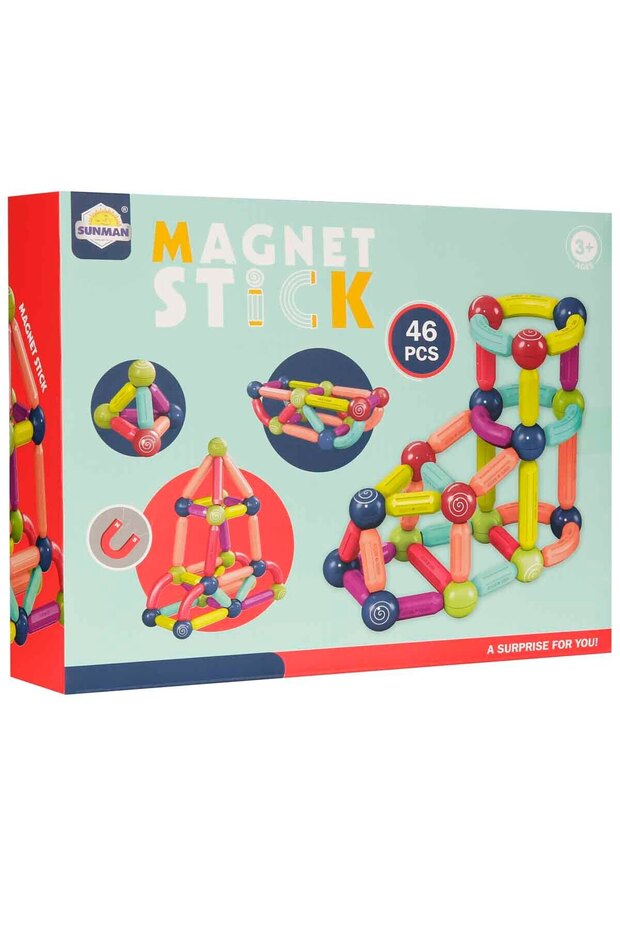 Magnet Stick Renkli Manyetik Çubuklar Yapı Seti 46 Parça - 4