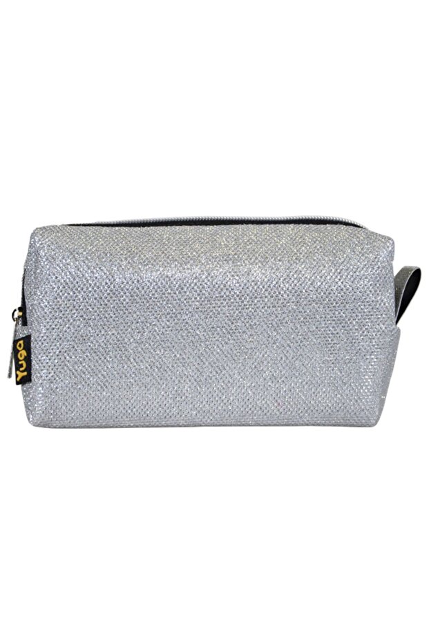 Makeup Bag Silvery Silver - 1