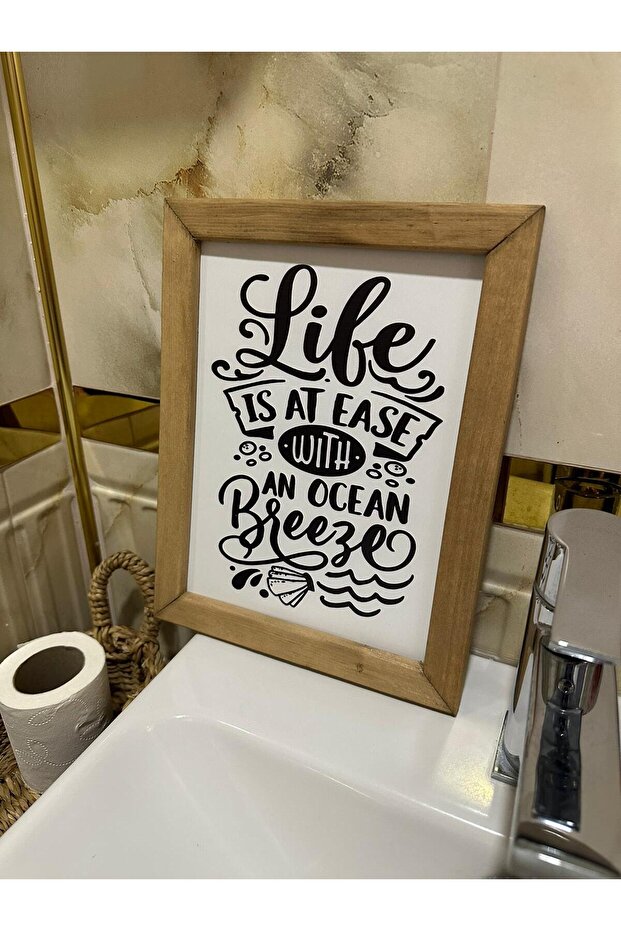 Modern Wooden Framed Painting for Home , Bathroom