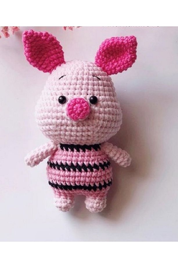 Winnie The Pooh Piglet Anahtarlık Seti, Çanta Süsü (EL ÖRGÜSÜDÜR) - 2