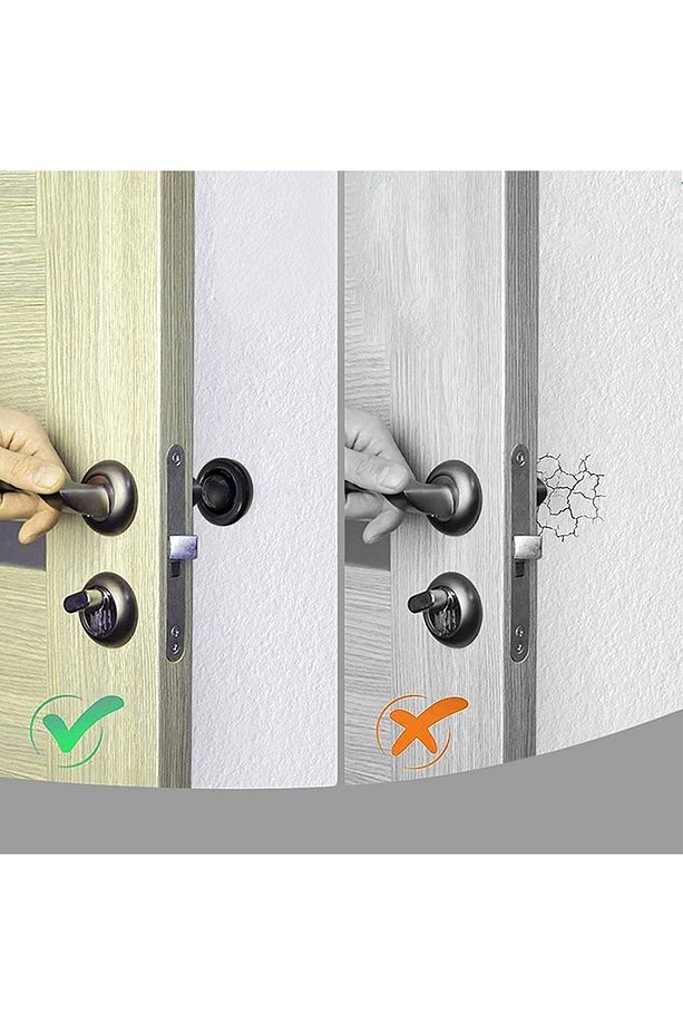 Kapı Stoperi Tamponu Vidalı Silikon Kapı Kolu Kapı Durdurucu Tutucu Stopu Çarpma Önleyici Siyah - 2