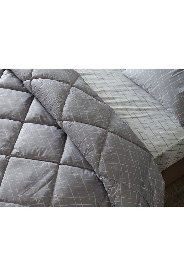 Easy Cotton Glimmer Comforter Set Tek Kişilik - Gri - 8