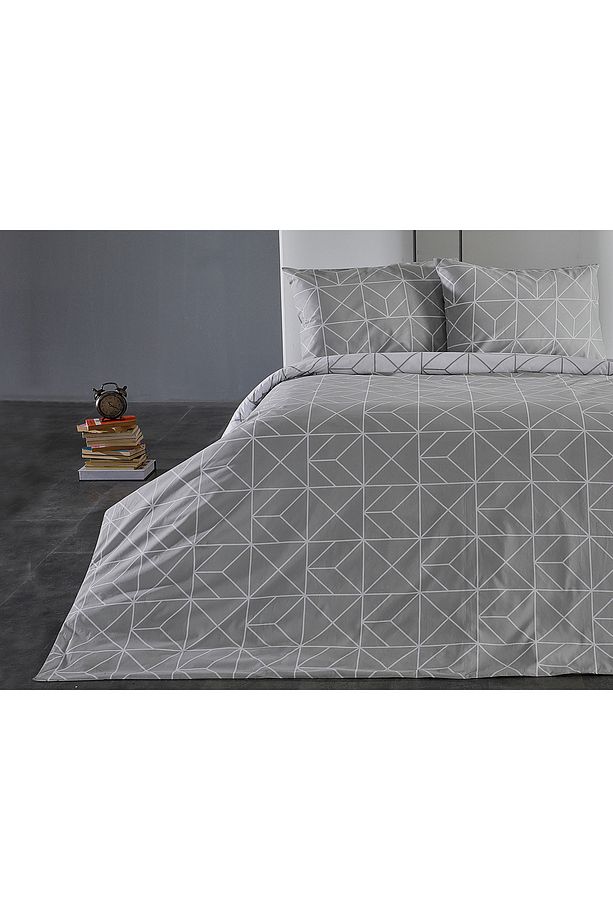 Ranforce Polka Nevresim Takımı Tek King Size - Gri - 1