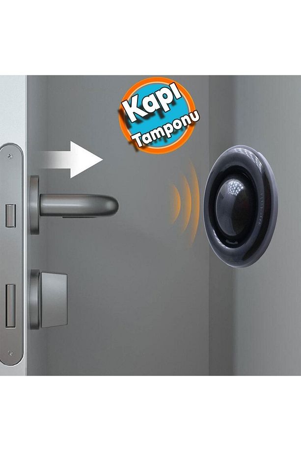 Kapı Stoperi Tamponu Vidalı Silikon Kapı Kolu Kapı Durdurucu Tutucu Stopu Çarpma Önleyici Siyah - 1