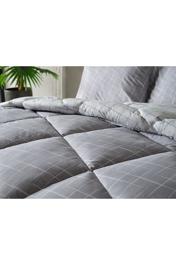 Easy Cotton Glimmer Comforter Set Tek Kişilik - Gri - 4