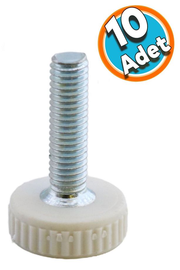 Bingo Rotil Ayak M6 Civatalı Mm Beyaz Profil Yükseltme Ayağı 2.5 Cm (10 Adet) - 1