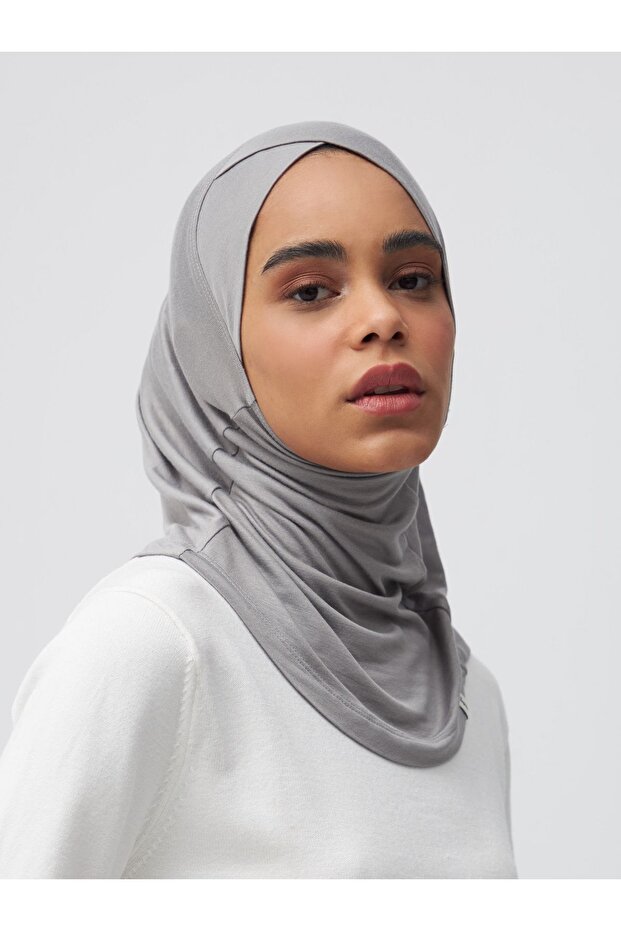 شال بونيه فضي اللون - وشاح سفلي - 1