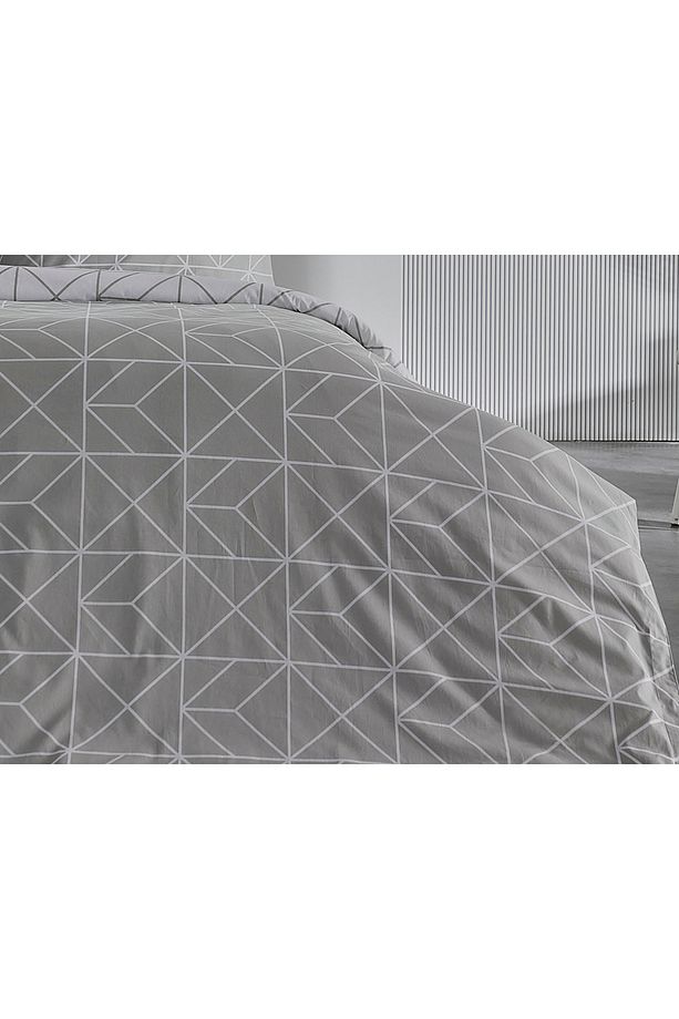 Ranforce Polka Nevresim Takımı Tek King Size - Gri - 3