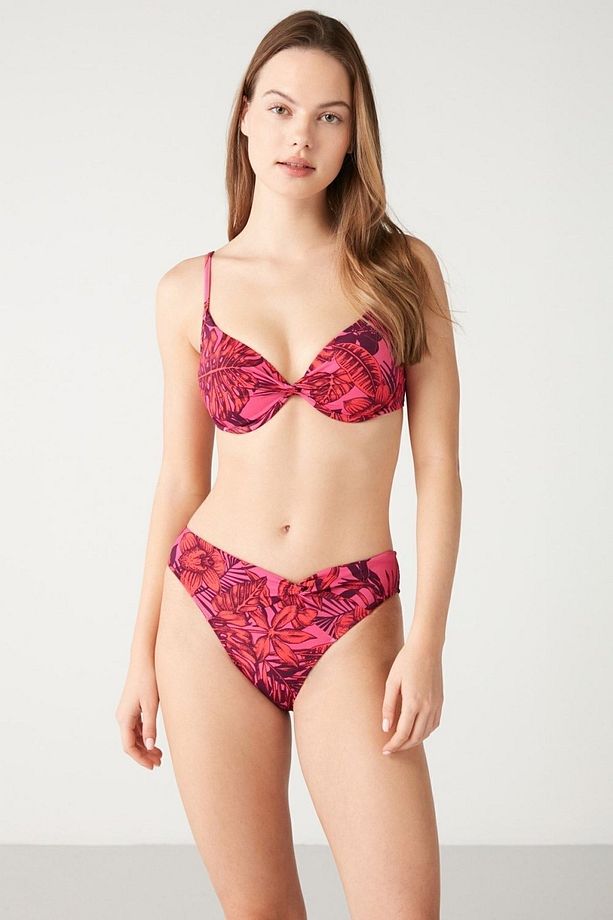 Rozinisda Kaplı Telli Çıkarılabilir Push Uplı Kalın Altlı Bikini - 3